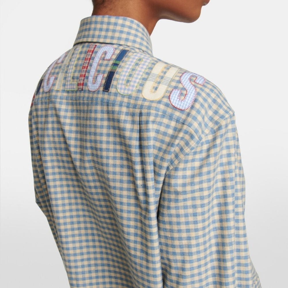 Gucci Gingham Embroidered Cotton Oversized Shirtdress or Tunic Size 38 - Picture 8 of 13